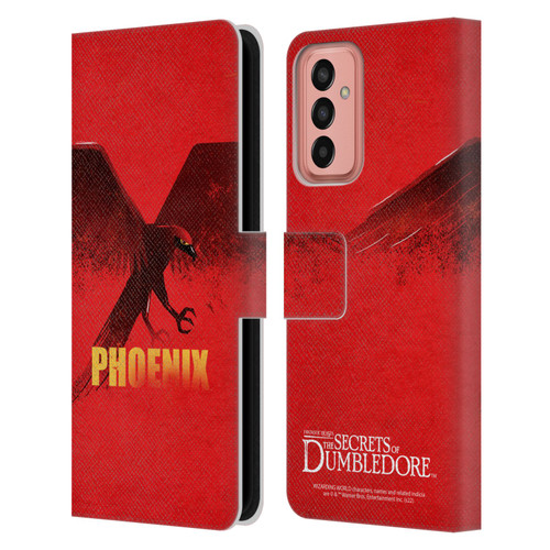 Fantastic Beasts: Secrets of Dumbledore Graphic Badges Phoenix Leather Book Wallet Case Cover For Samsung Galaxy M13 (2022)