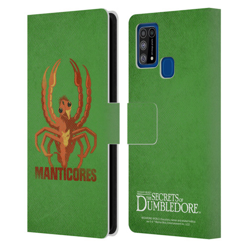 Fantastic Beasts: Secrets of Dumbledore Graphic Badges Manticores Leather Book Wallet Case Cover For Samsung Galaxy M31 (2020)