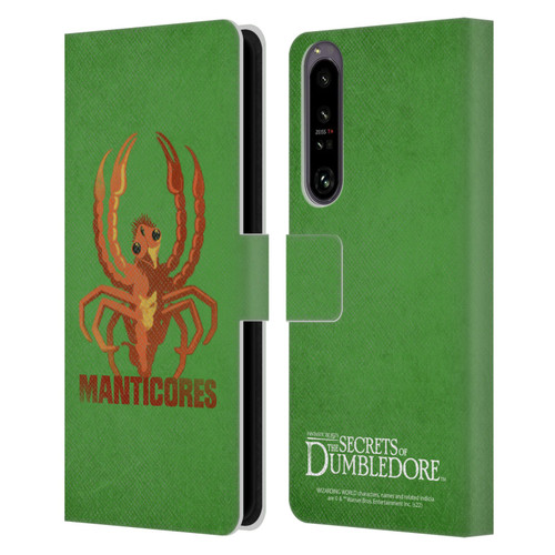 Fantastic Beasts: Secrets of Dumbledore Graphic Badges Manticores Leather Book Wallet Case Cover For Sony Xperia 1 IV