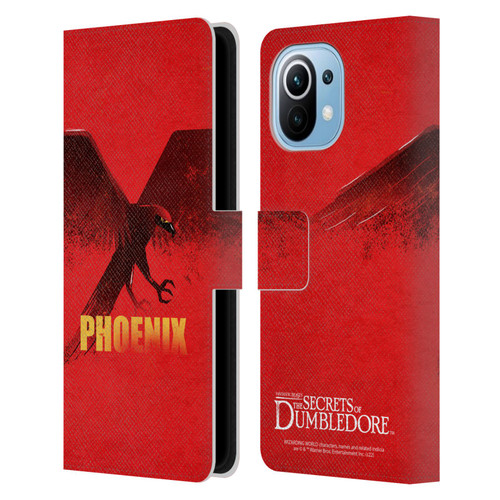 Fantastic Beasts: Secrets of Dumbledore Graphic Badges Phoenix Leather Book Wallet Case Cover For Xiaomi Mi 11