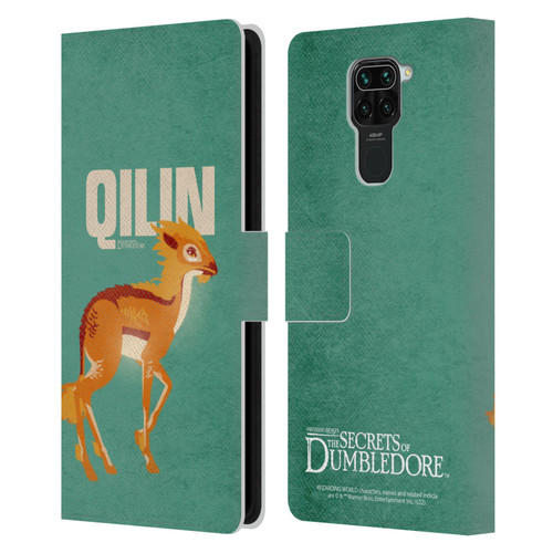 Fantastic Beasts: Secrets of Dumbledore Graphic Badges Qilin Leather Book Wallet Case Cover For Xiaomi Redmi Note 9 / Redmi 10X 4G
