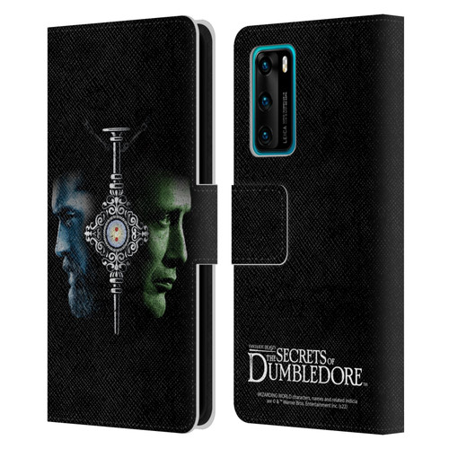 Fantastic Beasts: Secrets of Dumbledore Graphic Core Dumbledore And Grindelwald Leather Book Wallet Case Cover For Huawei P40 5G