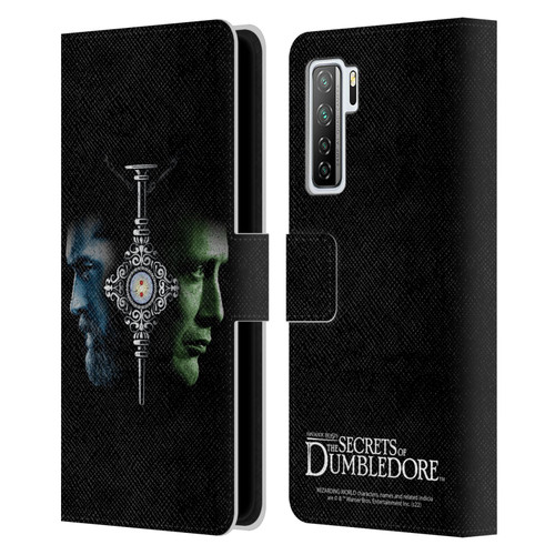 Fantastic Beasts: Secrets of Dumbledore Graphic Core Dumbledore And Grindelwald Leather Book Wallet Case Cover For Huawei Nova 7 SE/P40 Lite 5G