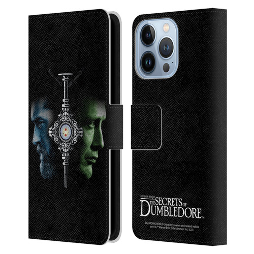 Fantastic Beasts: Secrets of Dumbledore Graphic Core Dumbledore And Grindelwald Leather Book Wallet Case Cover For Apple iPhone 13 Pro