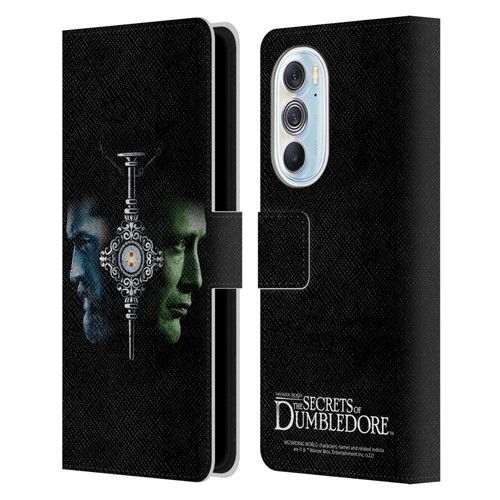 Fantastic Beasts: Secrets of Dumbledore Graphic Core Dumbledore And Grindelwald Leather Book Wallet Case Cover For Motorola Edge X30