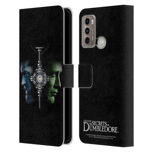Fantastic Beasts: Secrets of Dumbledore Graphic Core Dumbledore And Grindelwald Leather Book Wallet Case Cover For Motorola Moto G60 / Moto G40 Fusion
