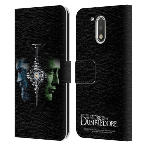 Fantastic Beasts: Secrets of Dumbledore Graphic Core Dumbledore And Grindelwald Leather Book Wallet Case Cover For Motorola Moto G41