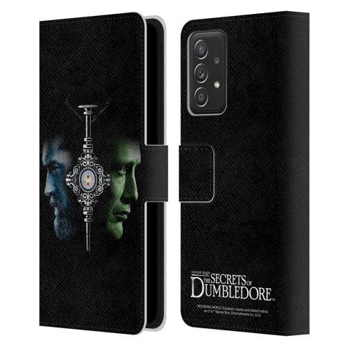 Fantastic Beasts: Secrets of Dumbledore Graphic Core Dumbledore And Grindelwald Leather Book Wallet Case Cover For Samsung Galaxy A53 5G (2022)