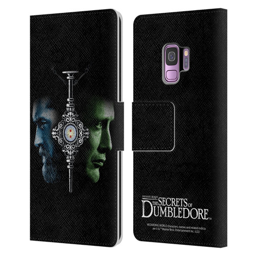 Fantastic Beasts: Secrets of Dumbledore Graphic Core Dumbledore And Grindelwald Leather Book Wallet Case Cover For Samsung Galaxy S9