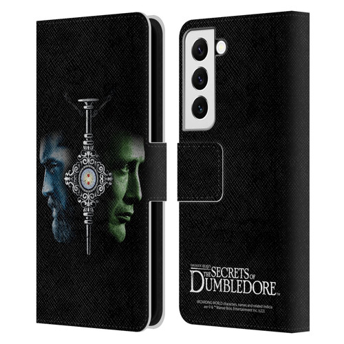 Fantastic Beasts: Secrets of Dumbledore Graphic Core Dumbledore And Grindelwald Leather Book Wallet Case Cover For Samsung Galaxy S22 5G