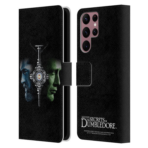 Fantastic Beasts: Secrets of Dumbledore Graphic Core Dumbledore And Grindelwald Leather Book Wallet Case Cover For Samsung Galaxy S22 Ultra 5G