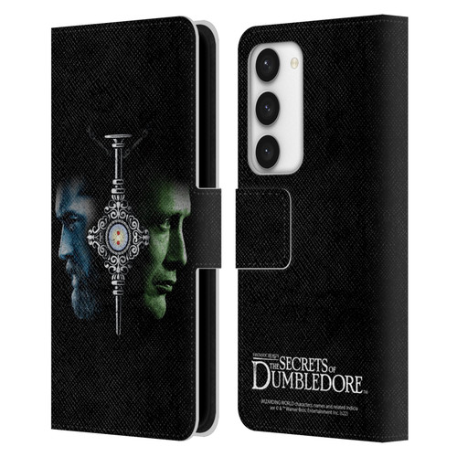 Fantastic Beasts: Secrets of Dumbledore Graphic Core Dumbledore And Grindelwald Leather Book Wallet Case Cover For Samsung Galaxy S23 5G