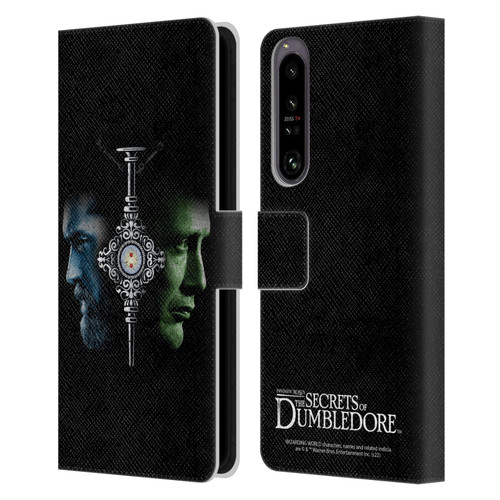 Fantastic Beasts: Secrets of Dumbledore Graphic Core Dumbledore And Grindelwald Leather Book Wallet Case Cover For Sony Xperia 1 IV