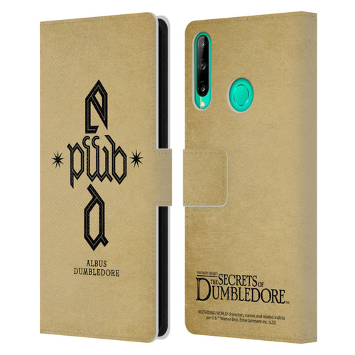 Fantastic Beasts: Secrets of Dumbledore Graphics Dumbledore's Monogram Leather Book Wallet Case Cover For Huawei P40 lite E