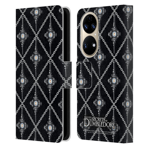 Fantastic Beasts: Secrets of Dumbledore Graphics Blood Troth Pattern Leather Book Wallet Case Cover For Huawei P50