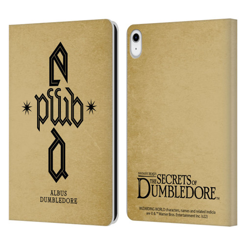 Fantastic Beasts: Secrets of Dumbledore Graphics Dumbledore's Monogram Leather Book Wallet Case Cover For Apple iPad 10.9 (2022)