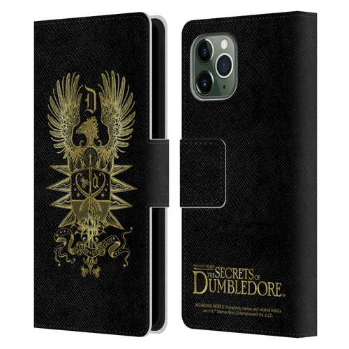 Fantastic Beasts: Secrets of Dumbledore Graphics Dumbledore's Crest Leather Book Wallet Case Cover For Apple iPhone 11 Pro
