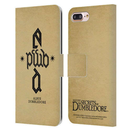 Fantastic Beasts: Secrets of Dumbledore Graphics Dumbledore's Monogram Leather Book Wallet Case Cover For Apple iPhone 7 Plus / iPhone 8 Plus