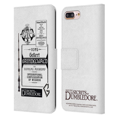 Fantastic Beasts: Secrets of Dumbledore Graphics Gellert Grindelwald Leather Book Wallet Case Cover For Apple iPhone 7 Plus / iPhone 8 Plus