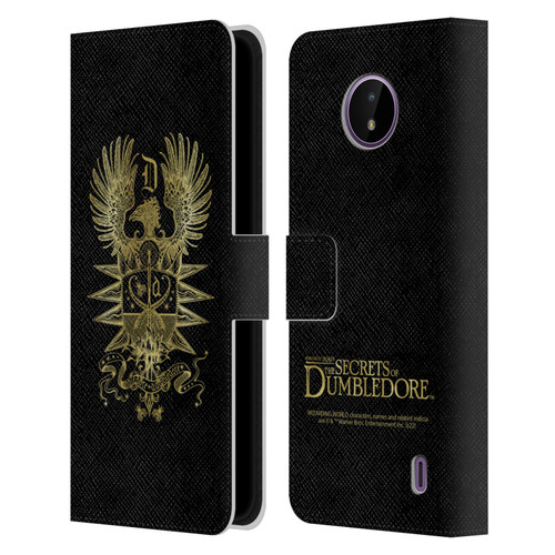 Fantastic Beasts: Secrets of Dumbledore Graphics Dumbledore's Crest Leather Book Wallet Case Cover For Nokia C10 / C20
