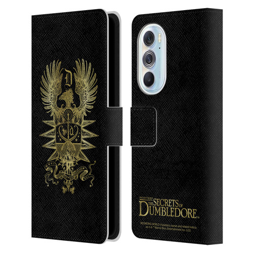 Fantastic Beasts: Secrets of Dumbledore Graphics Dumbledore's Crest Leather Book Wallet Case Cover For Motorola Edge X30