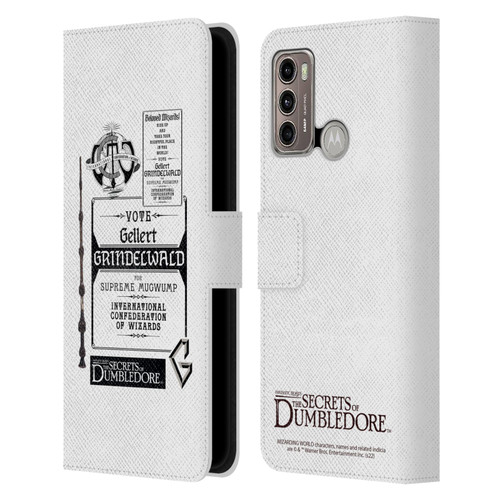 Fantastic Beasts: Secrets of Dumbledore Graphics Gellert Grindelwald Leather Book Wallet Case Cover For Motorola Moto G60 / Moto G40 Fusion
