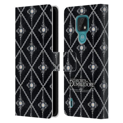 Fantastic Beasts: Secrets of Dumbledore Graphics Blood Troth Pattern Leather Book Wallet Case Cover For Motorola Moto E7