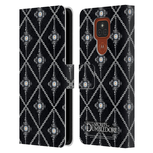 Fantastic Beasts: Secrets of Dumbledore Graphics Blood Troth Pattern Leather Book Wallet Case Cover For Motorola Moto E7 Plus