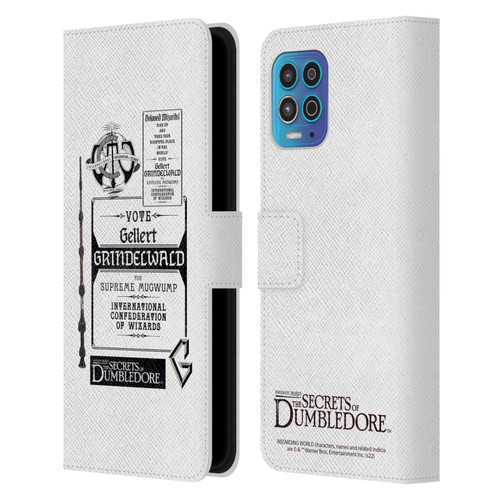 Fantastic Beasts: Secrets of Dumbledore Graphics Gellert Grindelwald Leather Book Wallet Case Cover For Motorola Moto G100