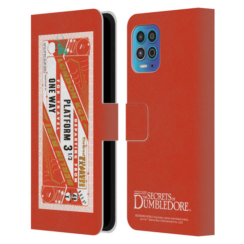 Fantastic Beasts: Secrets of Dumbledore Graphics Train Ticket Leather Book Wallet Case Cover For Motorola Moto G100