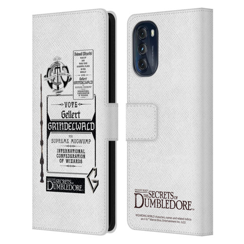 Fantastic Beasts: Secrets of Dumbledore Graphics Gellert Grindelwald Leather Book Wallet Case Cover For Motorola Moto G (2022)