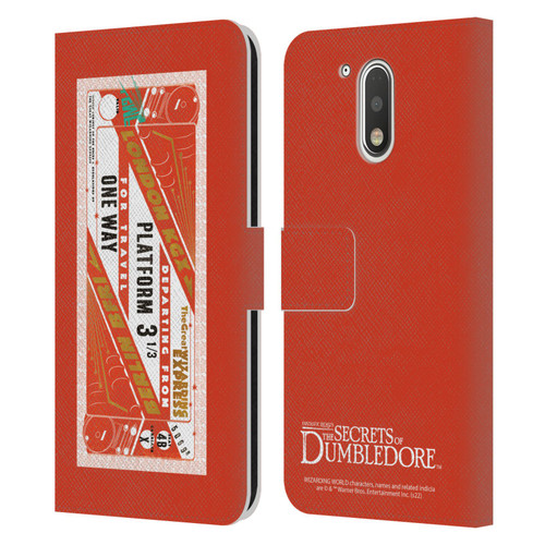 Fantastic Beasts: Secrets of Dumbledore Graphics Train Ticket Leather Book Wallet Case Cover For Motorola Moto G41
