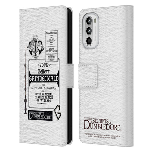 Fantastic Beasts: Secrets of Dumbledore Graphics Gellert Grindelwald Leather Book Wallet Case Cover For Motorola Moto G52