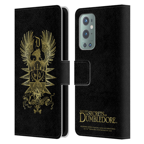 Fantastic Beasts: Secrets of Dumbledore Graphics Dumbledore's Crest Leather Book Wallet Case Cover For OnePlus 9