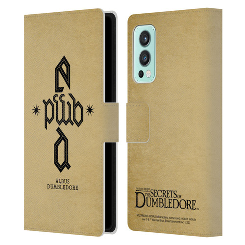 Fantastic Beasts: Secrets of Dumbledore Graphics Dumbledore's Monogram Leather Book Wallet Case Cover For OnePlus Nord 2 5G