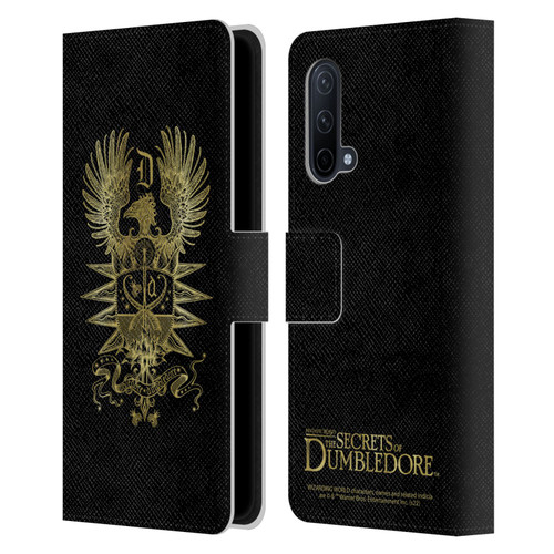 Fantastic Beasts: Secrets of Dumbledore Graphics Dumbledore's Crest Leather Book Wallet Case Cover For OnePlus Nord CE 5G