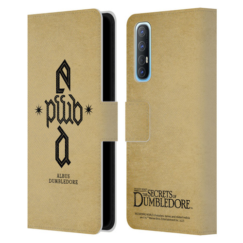 Fantastic Beasts: Secrets of Dumbledore Graphics Dumbledore's Monogram Leather Book Wallet Case Cover For OPPO Find X2 Neo 5G