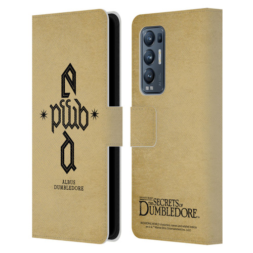 Fantastic Beasts: Secrets of Dumbledore Graphics Dumbledore's Monogram Leather Book Wallet Case Cover For OPPO Find X3 Neo / Reno5 Pro+ 5G