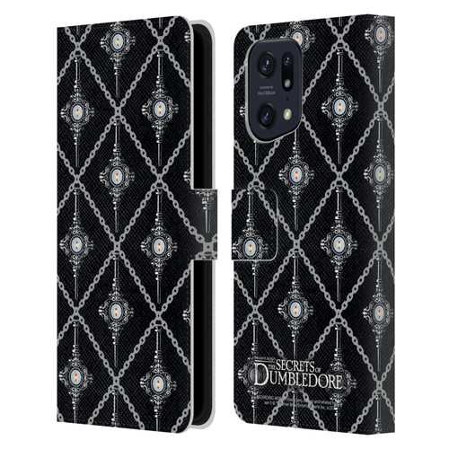 Fantastic Beasts: Secrets of Dumbledore Graphics Blood Troth Pattern Leather Book Wallet Case Cover For OPPO Find X5