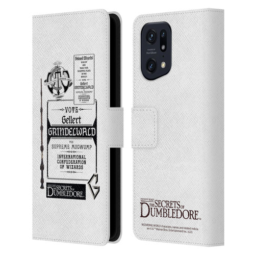 Fantastic Beasts: Secrets of Dumbledore Graphics Gellert Grindelwald Leather Book Wallet Case Cover For OPPO Find X5
