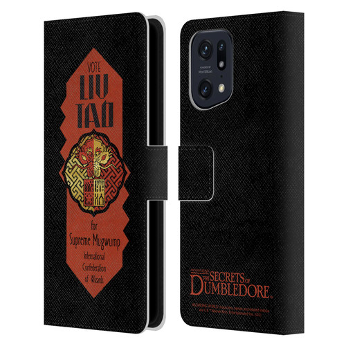 Fantastic Beasts: Secrets of Dumbledore Graphics Liu Tao Leather Book Wallet Case Cover For OPPO Find X5