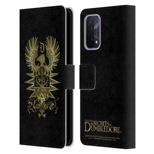 Fantastic Beasts: Secrets of Dumbledore Graphics Dumbledore's Crest Leather Book Wallet Case Cover For OPPO A54 5G