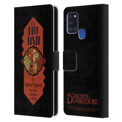 Fantastic Beasts: Secrets of Dumbledore Graphics Liu Tao Leather Book Wallet Case Cover For Samsung Galaxy A21s (2020)