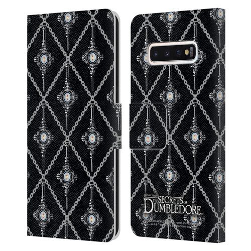 Fantastic Beasts: Secrets of Dumbledore Graphics Blood Troth Pattern Leather Book Wallet Case Cover For Samsung Galaxy S10
