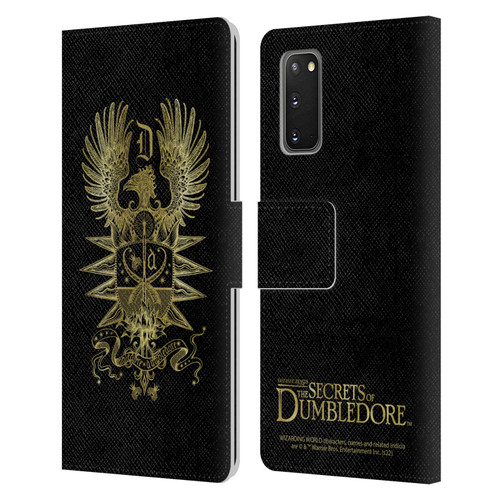 Fantastic Beasts: Secrets of Dumbledore Graphics Dumbledore's Crest Leather Book Wallet Case Cover For Samsung Galaxy S20 / S20 5G