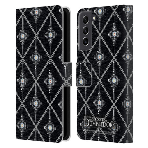 Fantastic Beasts: Secrets of Dumbledore Graphics Blood Troth Pattern Leather Book Wallet Case Cover For Samsung Galaxy S21 FE 5G