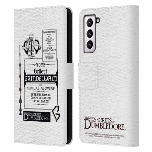 Fantastic Beasts: Secrets of Dumbledore Graphics Gellert Grindelwald Leather Book Wallet Case Cover For Samsung Galaxy S21 5G