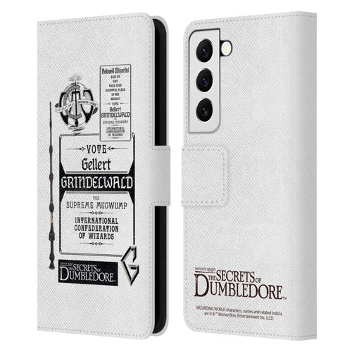 Fantastic Beasts: Secrets of Dumbledore Graphics Gellert Grindelwald Leather Book Wallet Case Cover For Samsung Galaxy S22 5G