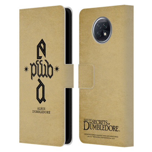 Fantastic Beasts: Secrets of Dumbledore Graphics Dumbledore's Monogram Leather Book Wallet Case Cover For Xiaomi Redmi Note 9T 5G