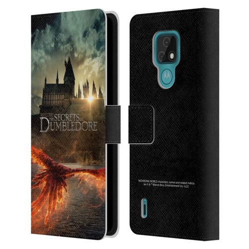 Fantastic Beasts: Secrets of Dumbledore Key Art Poster Leather Book Wallet Case Cover For Motorola Moto E7